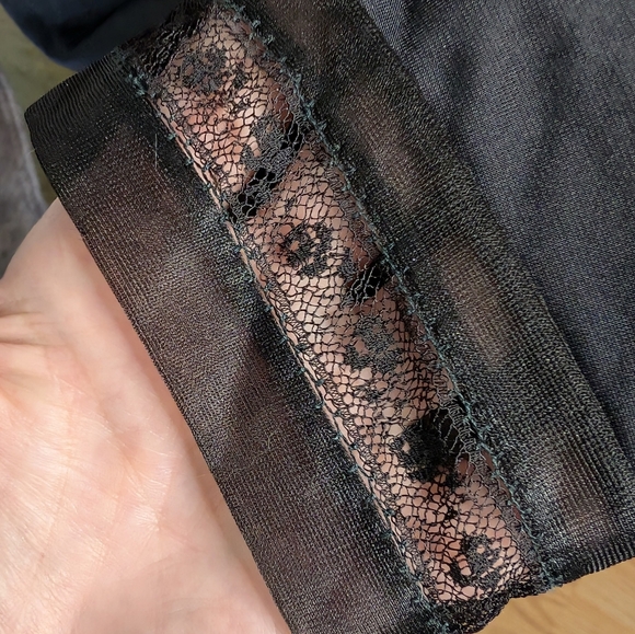 Vintage Lorraine Black Lace Slip Dress Sz 38 - Picture 5 of 15